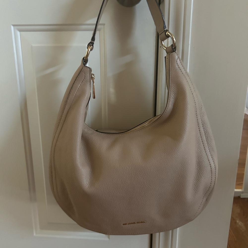 Michael Kors Beige Leather Hobo Bag